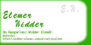 elemer widder business card