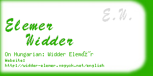 elemer widder business card